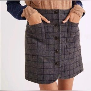 Plaid Button-Front Skirt